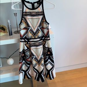 Printed Fit and Flare Dress